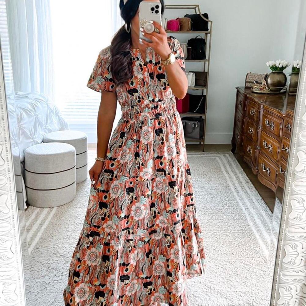 Anthropologie somerset maxi dress pink